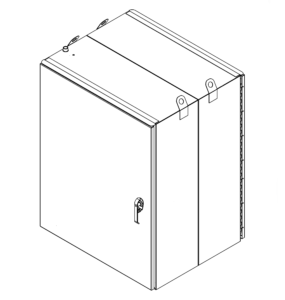 Line Drawing for Double Door Control Enclosure-title