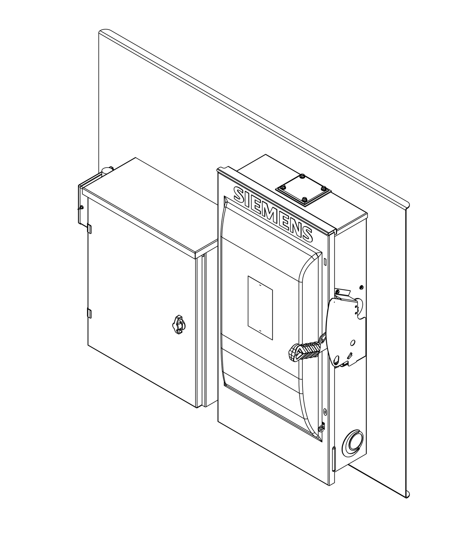 Line Drawing for Single Circuit Control Enclosure-title